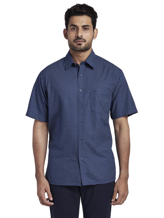blue printed casual shirt - 17766725 - Zoom Image - 1