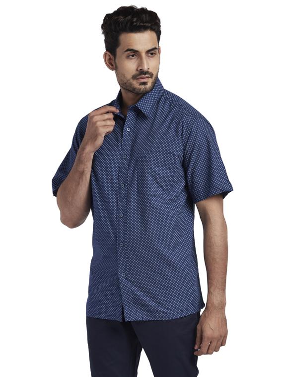 blue printed casual shirt - 17766725 - Zoom Image - 2