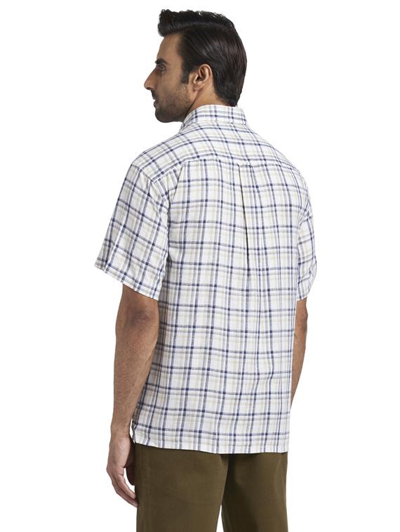beige checkered linen casual shirt - 17766739 - Zoom Image - 3