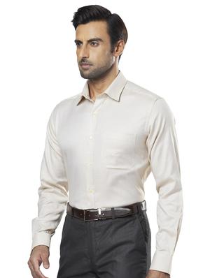 beige self design formal shirt - 17766740 - Standard Image - 2