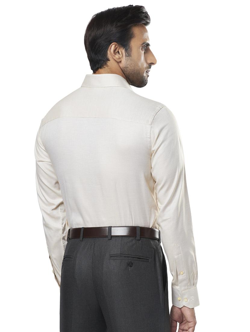 beige self design formal shirt - 17766740 - Zoom Image - 3