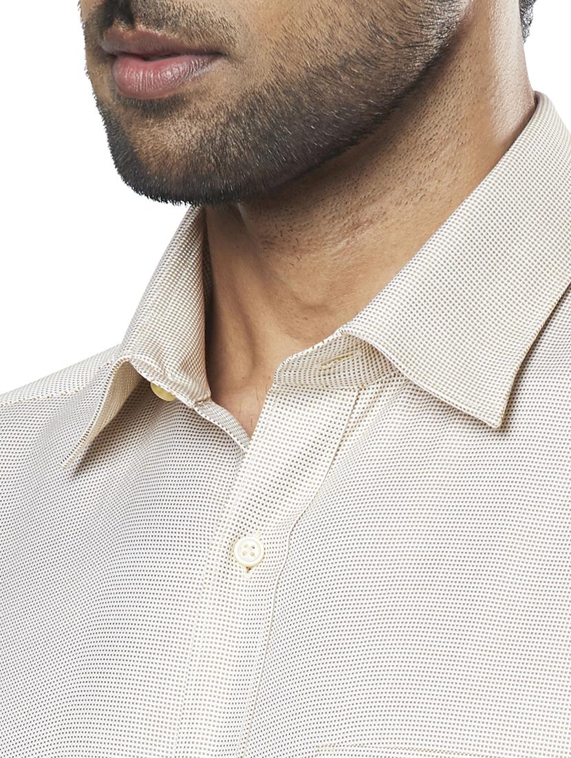 beige self design formal shirt - 17766740 - Zoom Image - 5