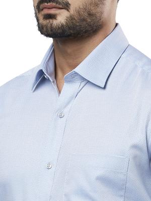 blue self design formal shirt - 17766741 - Standard Image - 5