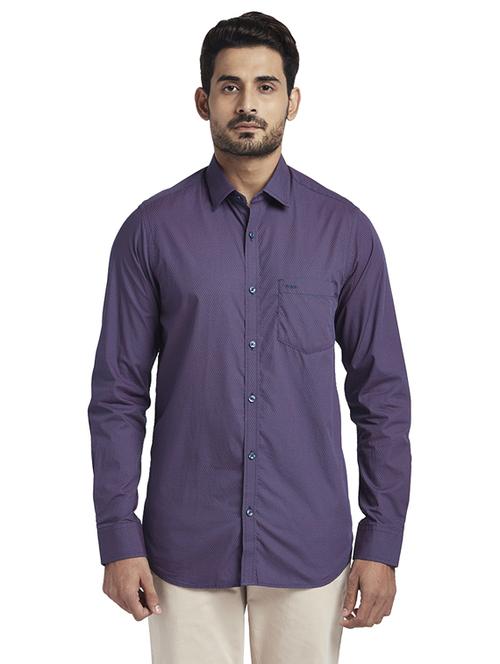 blue printed casual shirt - 17766751 - Standard Image - 1