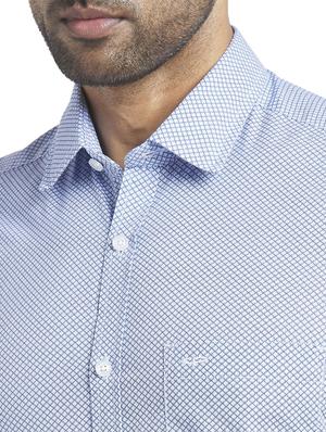 blue printed casual shirt - 17766761 - Standard Image - 5