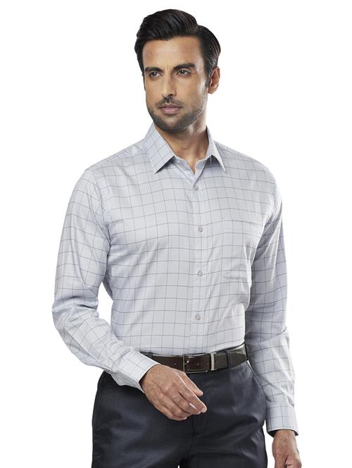 grey checkered formal shirt - 17766764 - Standard Image - 1