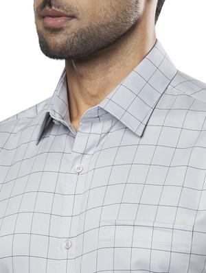 grey checkered formal shirt - 17766764 - Standard Image - 5