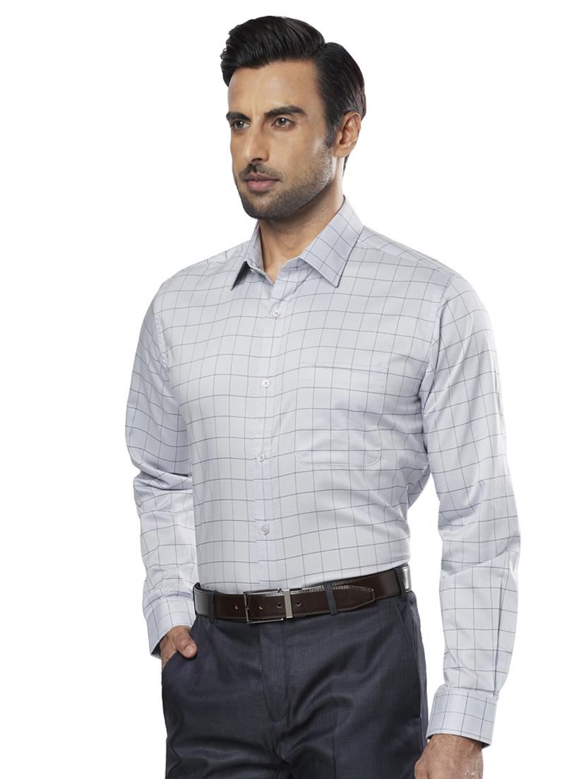 grey checkered formal shirt - 17766764 - Zoom Image - 2
