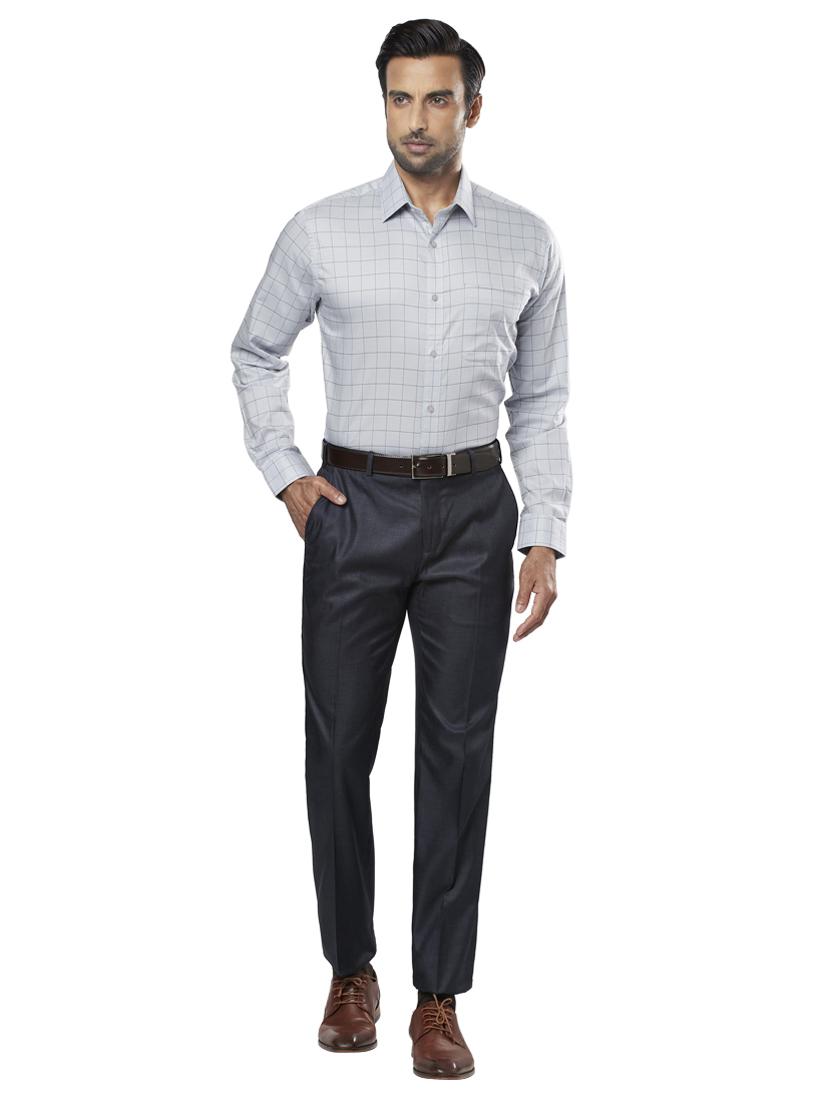 grey checkered formal shirt - 17766764 - Zoom Image - 4