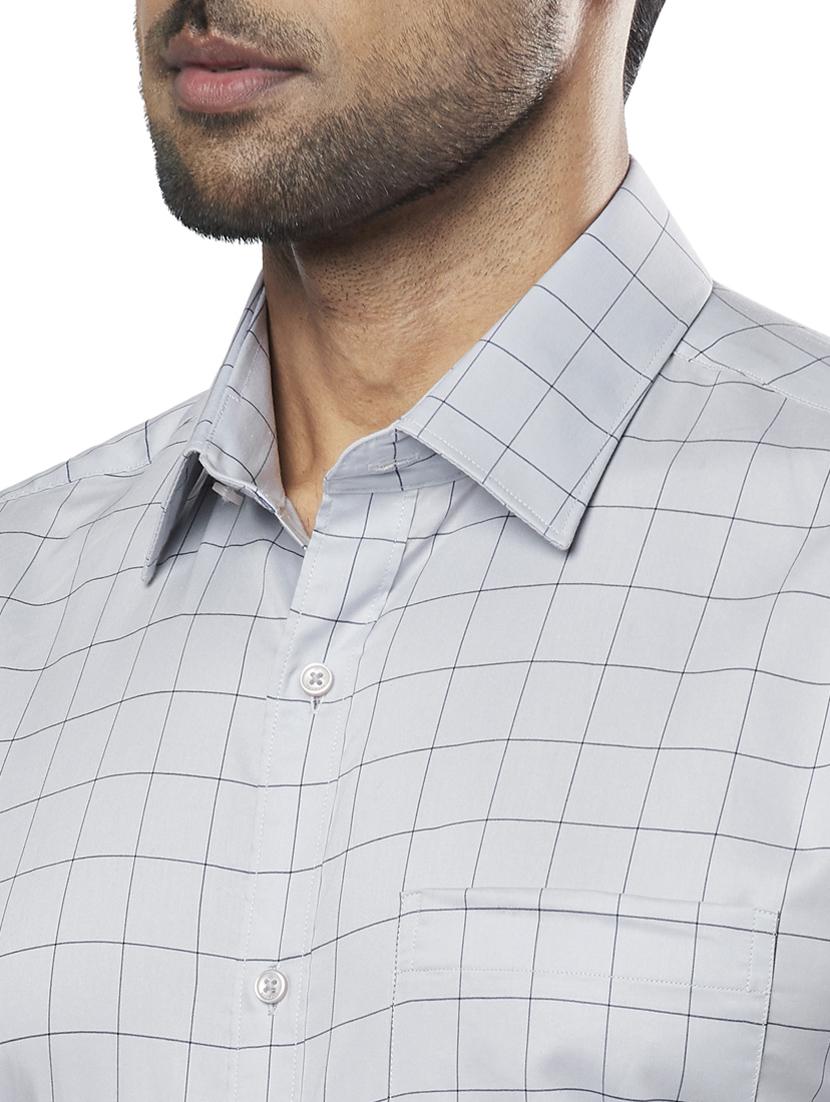 grey checkered formal shirt - 17766764 - Zoom Image - 5