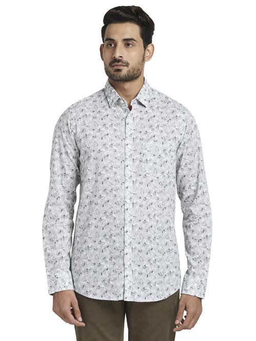 grey printed casual shirt - 17766765 - Standard Image - 1