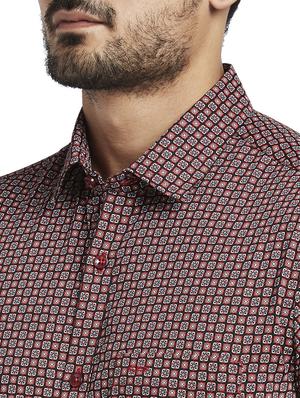 red printed casual shirt - 17766774 - Standard Image - 5