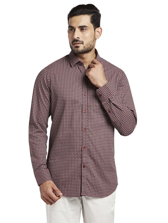 red printed casual shirt - 17766774 - Zoom Image - 1