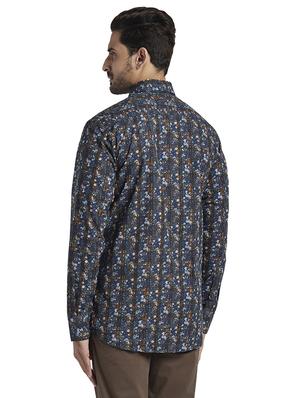 navy blue printed casual shirt - 17766783 - Standard Image - 3