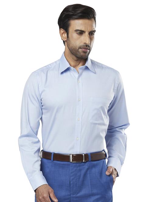 blue solid formal shirt - 17766801 - Very Small Image - 1