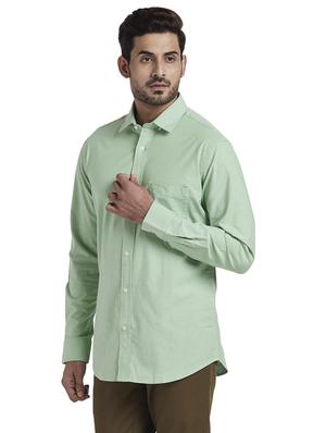green solid casual shirt - 17766802 - Standard Image - 2