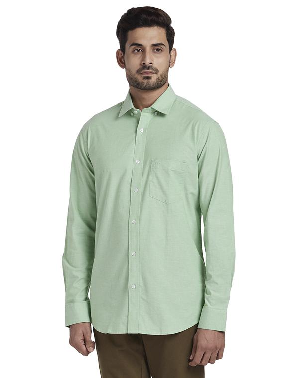 green solid casual shirt - 17766802 - Zoom Image - 1
