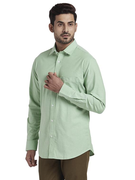 green solid casual shirt - 17766802 - Zoom Image - 2