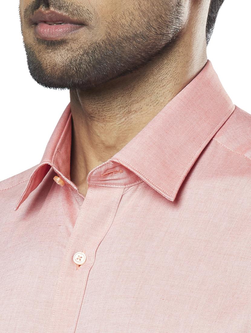 peach self design formal shirt - 17766813 - Zoom Image - 5