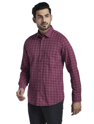 maroon printed casual shirt - 17766814 - Standard Image - 2