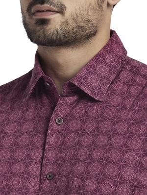 maroon printed casual shirt - 17766814 - Standard Image - 5