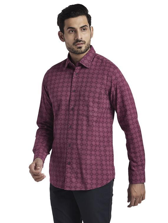 maroon printed casual shirt - 17766814 - Zoom Image - 2
