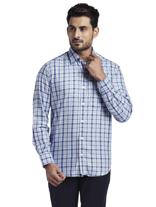 blue checkered casual shirt - 17766816 - Standard Image - 1