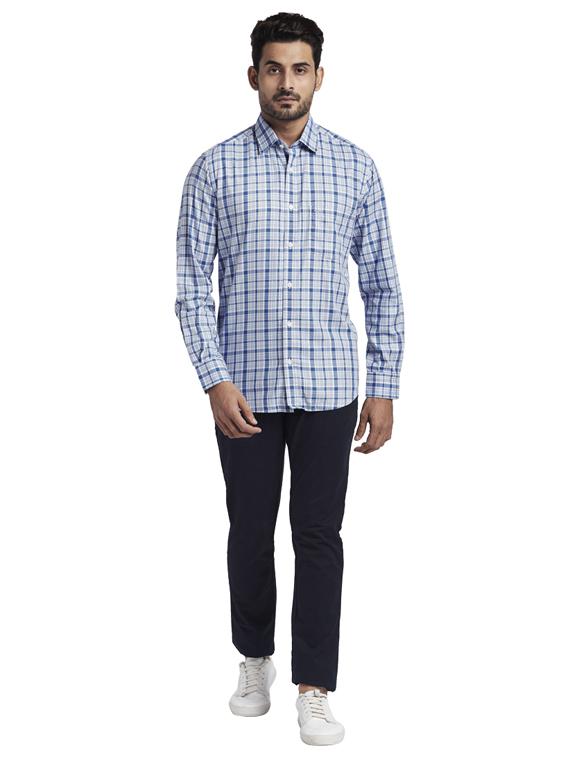 blue checkered casual shirt - 17766816 - Zoom Image - 4