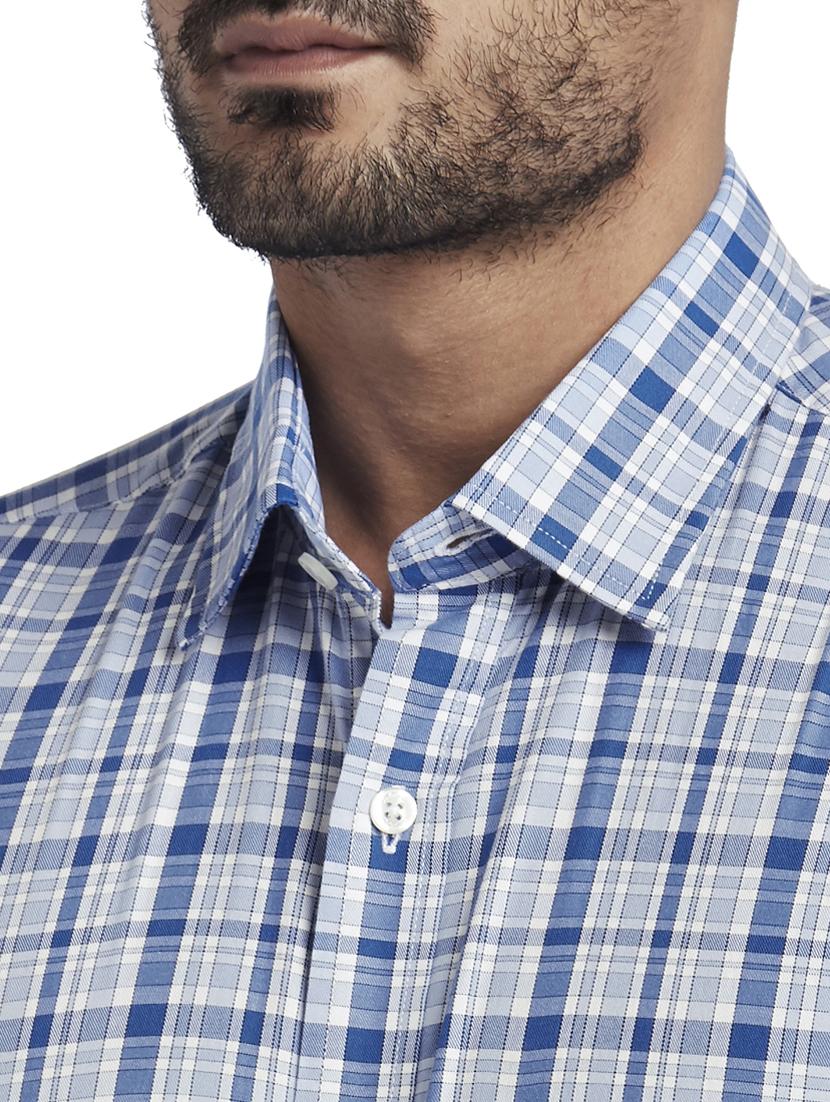 blue checkered casual shirt - 17766816 - Zoom Image - 5