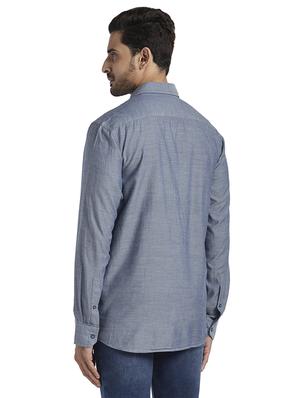 blue solid casual shirt - 17766823 - Standard Image - 3