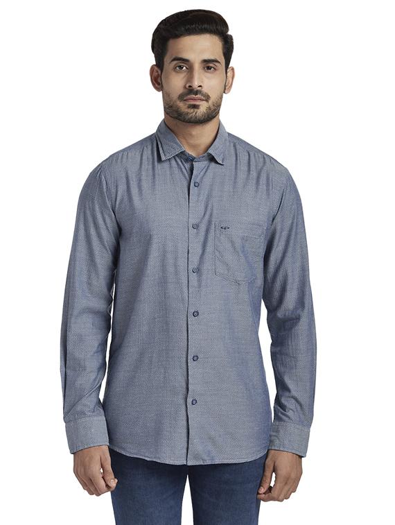 blue solid casual shirt - 17766823 - Zoom Image - 1