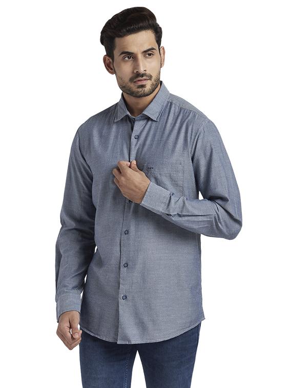 blue solid casual shirt - 17766823 - Zoom Image - 2