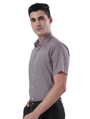 brown checkered formal shirt - 17766829 - Standard Image - 2