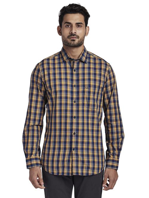 yellow checkered casual shirt - 17766832 - Standard Image - 1