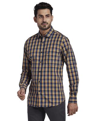 yellow checkered casual shirt - 17766832 - Standard Image - 2