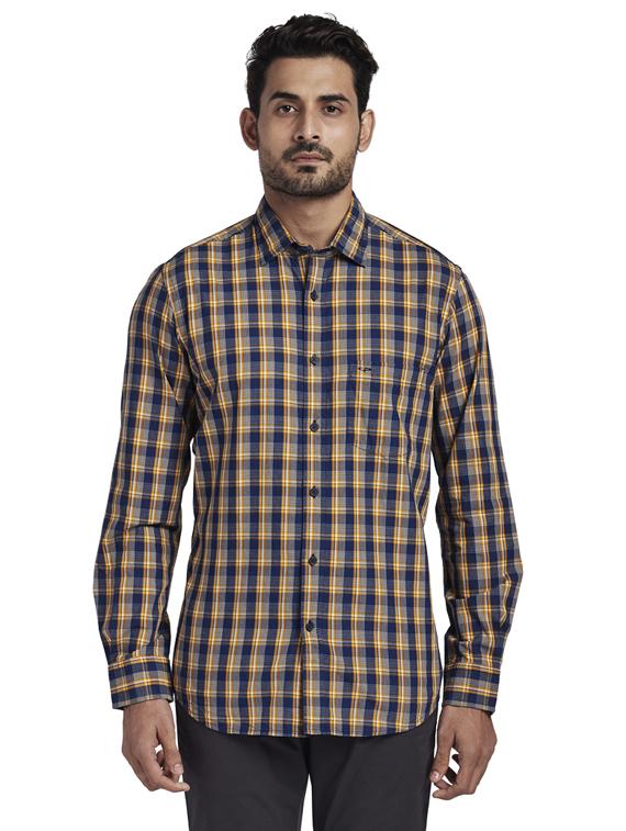 yellow checkered casual shirt - 17766832 - Zoom Image - 1