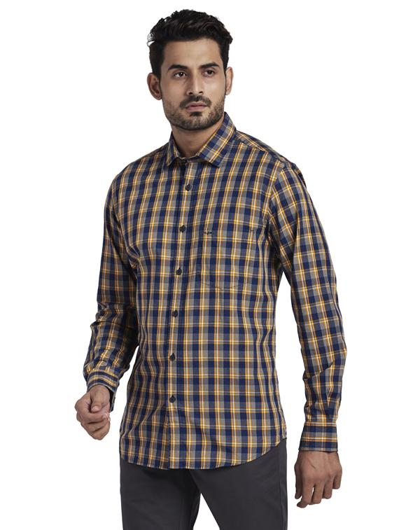 yellow checkered casual shirt - 17766832 - Zoom Image - 2