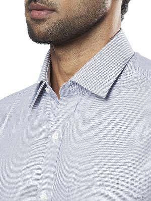 blue printed formal shirt - 17766834 - Standard Image - 5