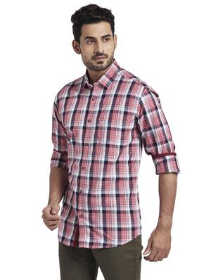 pink checkered casual shirt - 17766842 - Standard Image - 2
