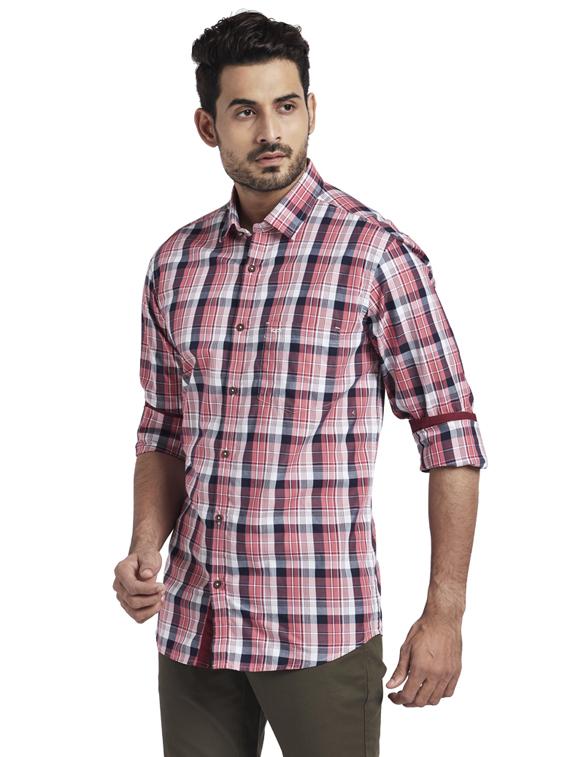 pink checkered casual shirt - 17766842 - Zoom Image - 2