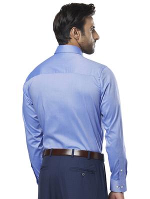 blue solid formal shirt - 17766854 - Standard Image - 3