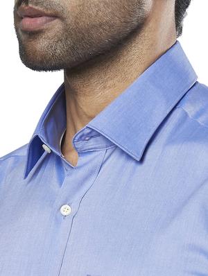 blue solid formal shirt - 17766854 - Standard Image - 5