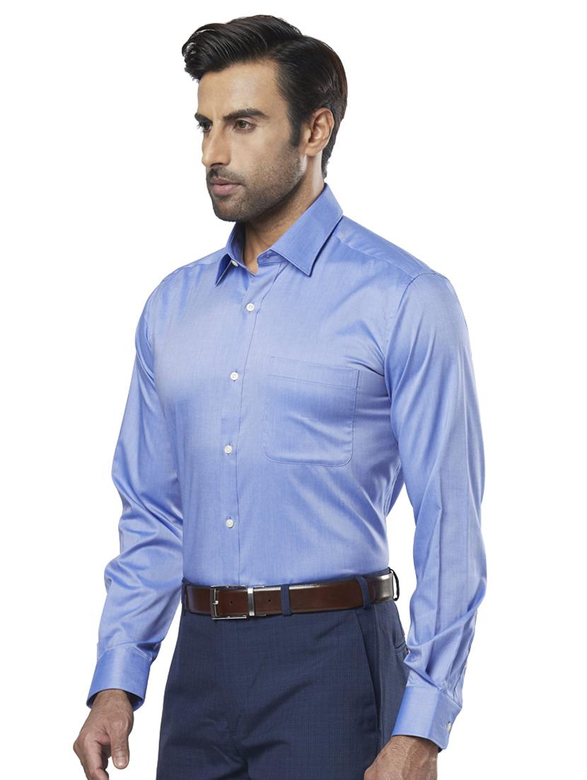 blue solid formal shirt - 17766854 - Zoom Image - 2