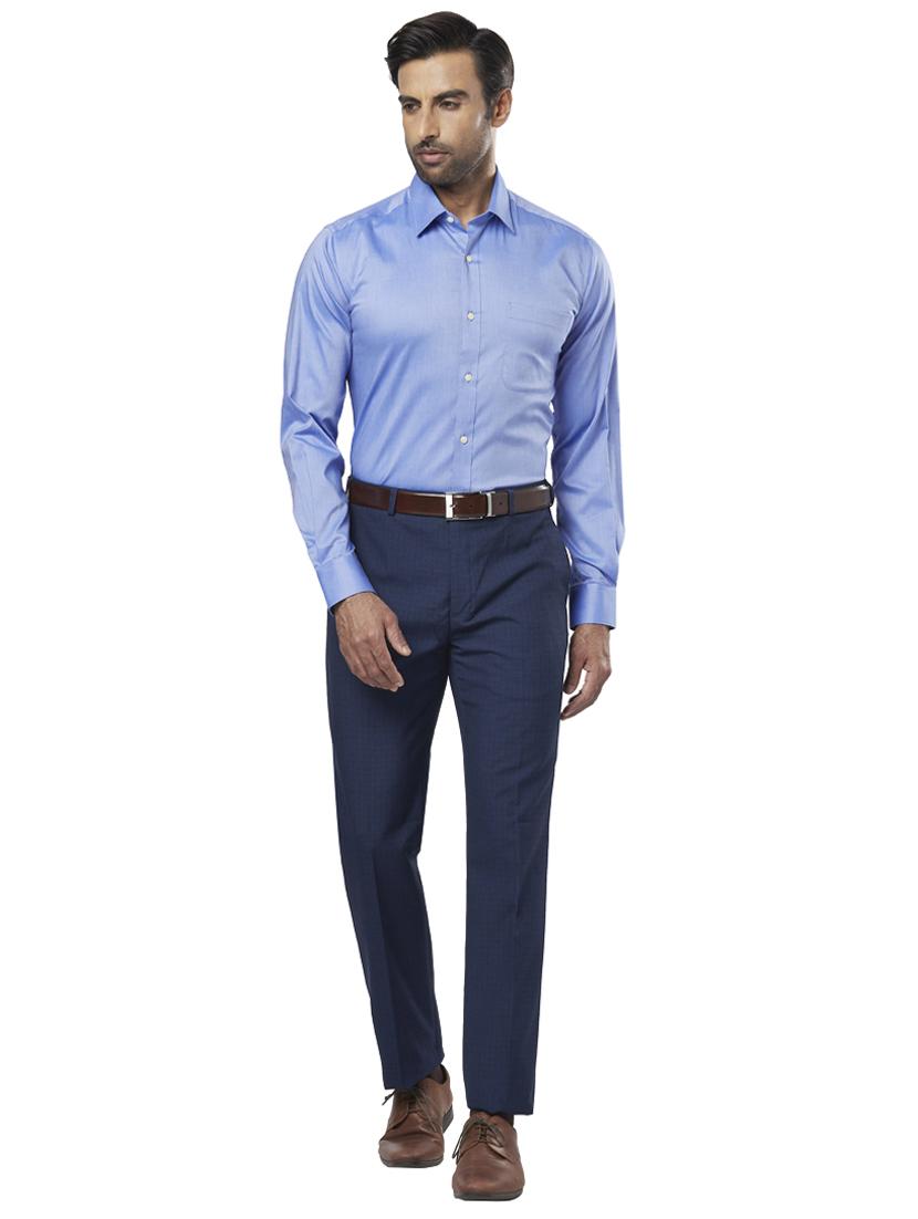 blue solid formal shirt - 17766854 - Zoom Image - 4