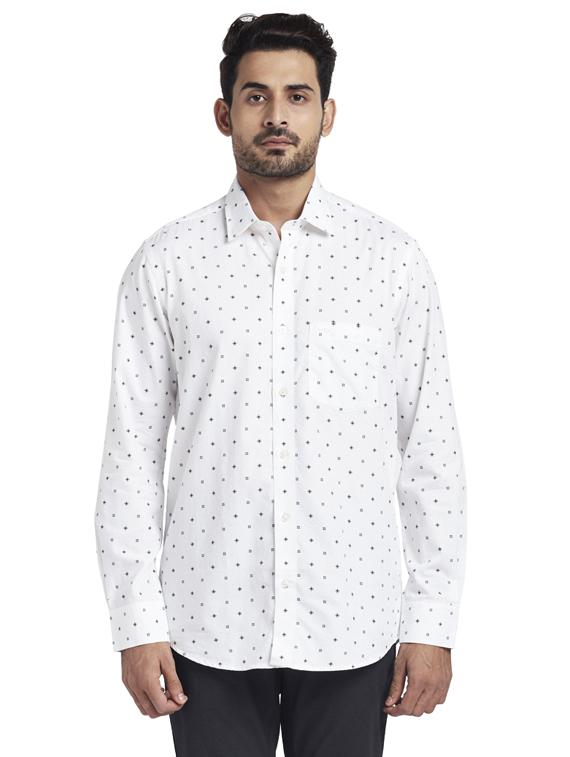 white printed casual shirt - 17766855 - Zoom Image - 1