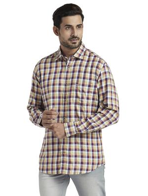 beige checkered casual shirt - 17766863 - Standard Image - 2