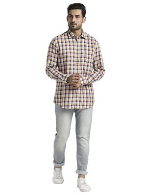 beige checkered casual shirt - 17766863 - Standard Image - 4