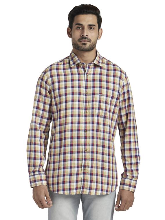 beige checkered casual shirt - 17766863 - Zoom Image - 1