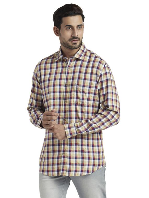 beige checkered casual shirt - 17766863 - Zoom Image - 2
