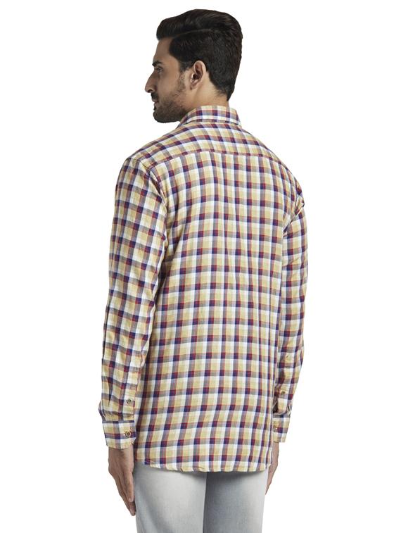 beige checkered casual shirt - 17766863 - Zoom Image - 3